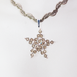 Pendant 45cm - Norma-Khaki Braid - Pendant 45cm - Laiton argenté
